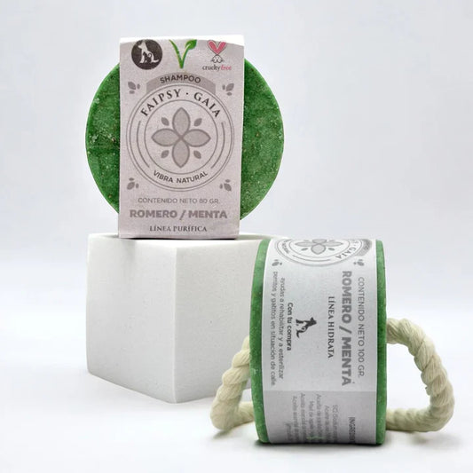 SHAMPOO EN BARRA VEGANO ROMERO/MENTA 100 GRAMOS FAIPSY